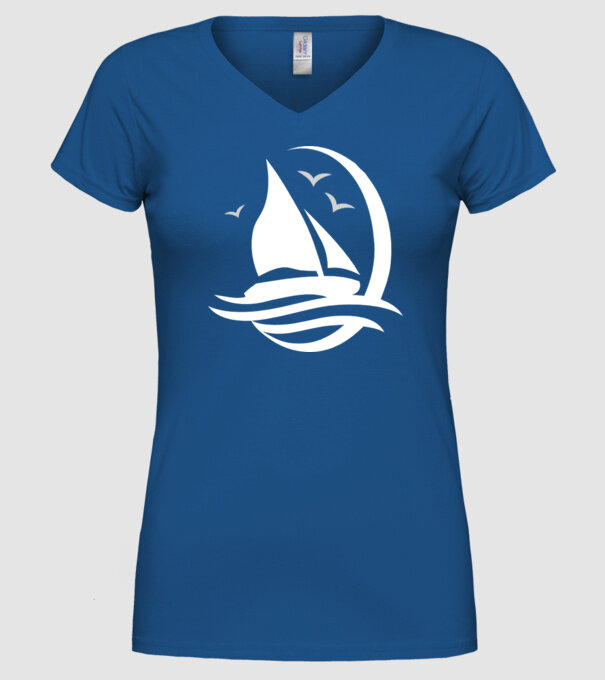 navă model albastru regal pe tricou