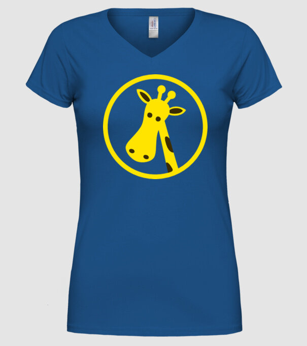 Girafă model albastru regal pe tricou