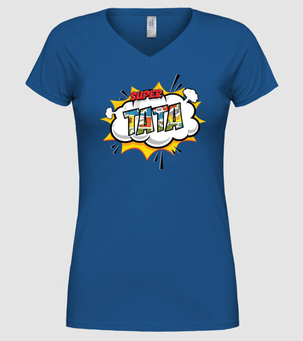 Super tata model albastru regal pe tricou