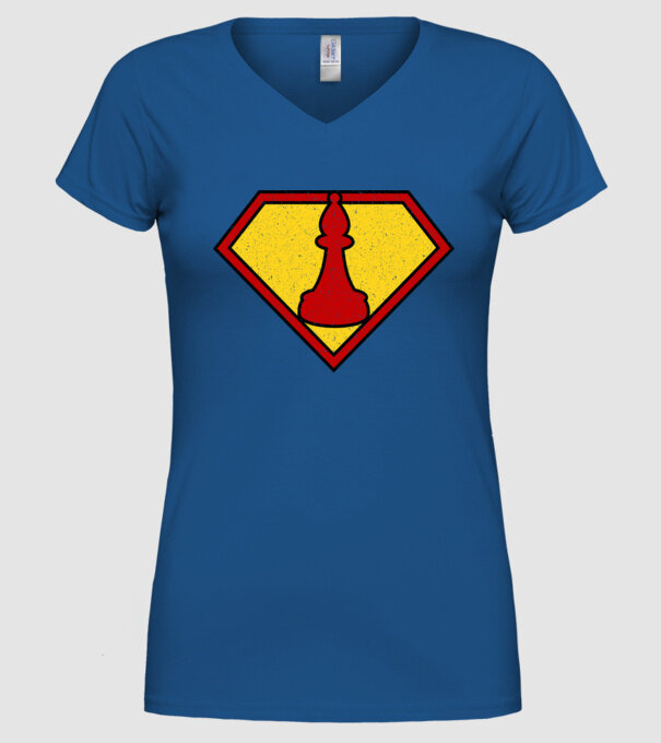 SuperChess alergător de șah model albastru regal pe tricou