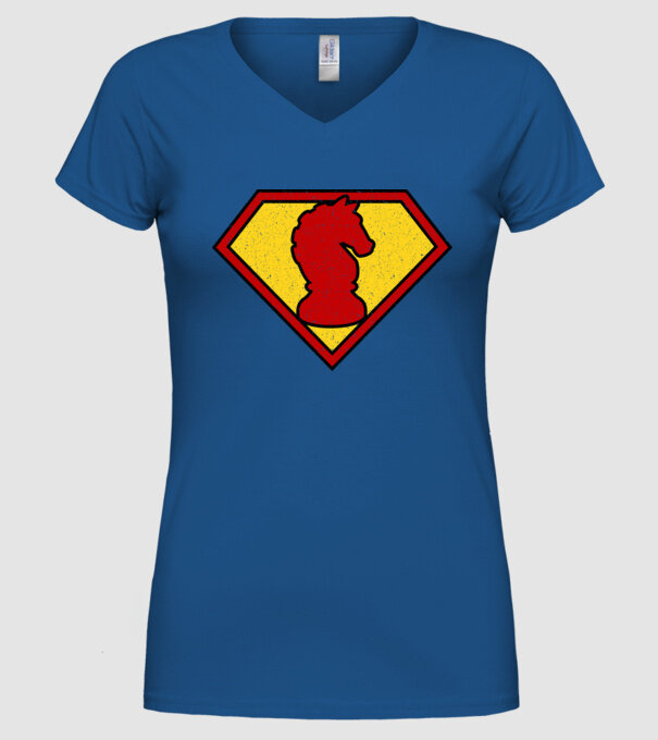 SuperChess cal de șah model albastru regal pe tricou