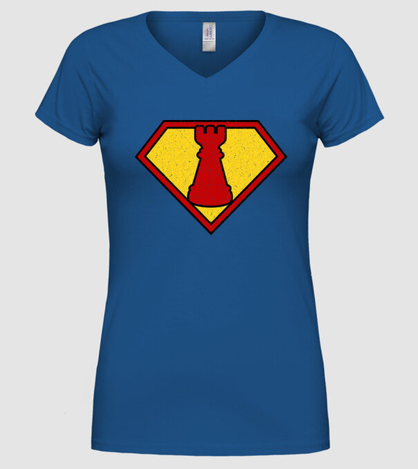 SuperChess turnul de sah model albastru regal pe tricou