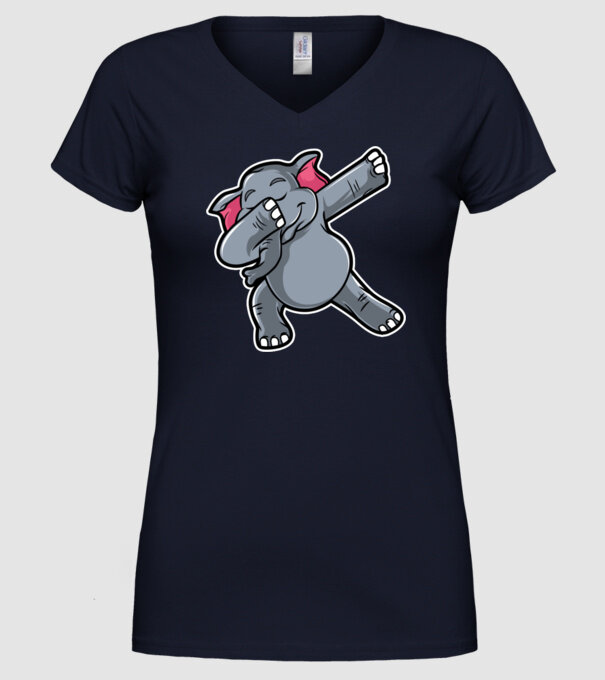 Elefant DAB model albastru închis pe tricou