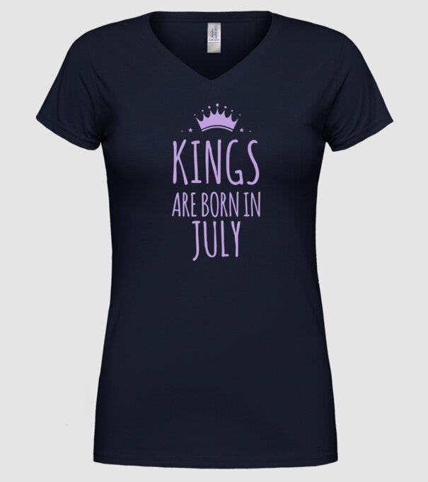 Kings are born in - July model albastru închis pe tricou