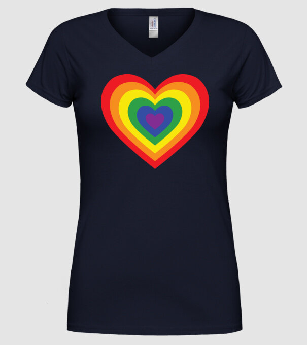 inimă lgbtq model albastru închis pe tricou