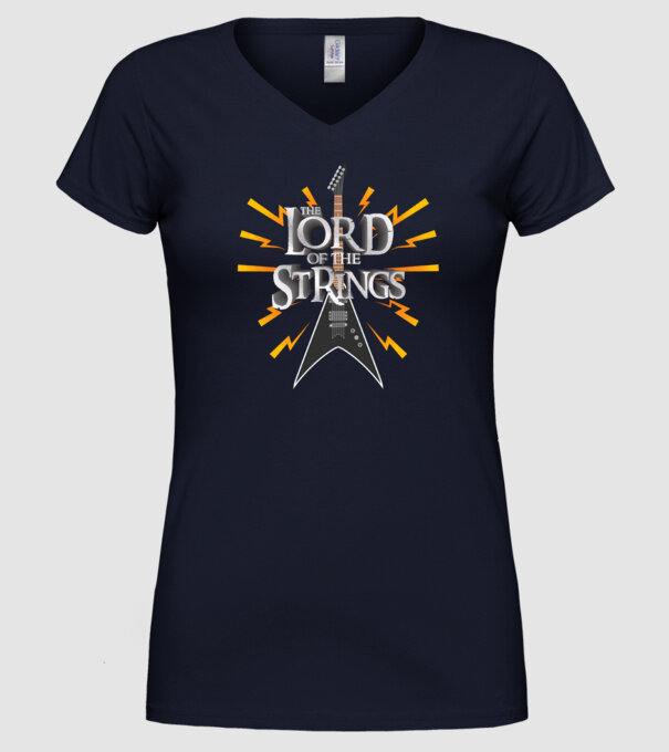 Lord of the Strings model albastru închis pe tricou