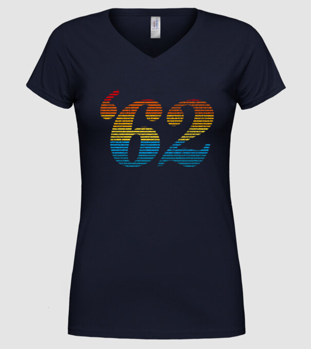 Retro Birthday 1962 model albastru închis pe tricou