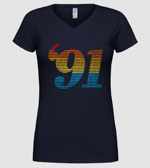 Retro Birthday 1991 model albastru închis pe tricou