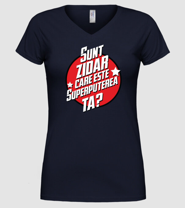 sunt zidar, care este superputerea ta? model albastru închis pe tricou