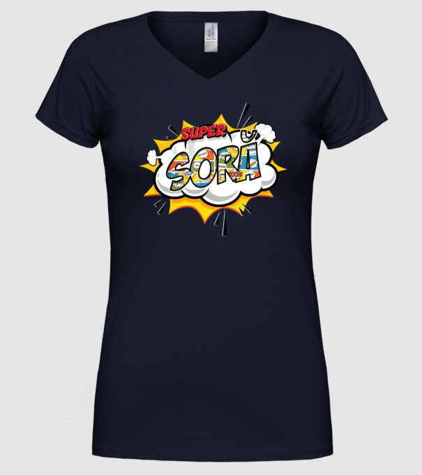 Super Soră model albastru închis pe tricou