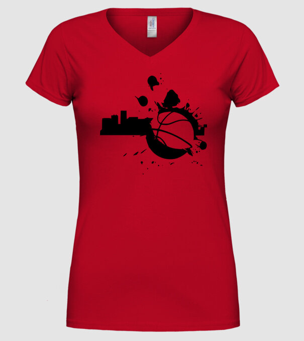 basket-1sz model roșu pe tricou