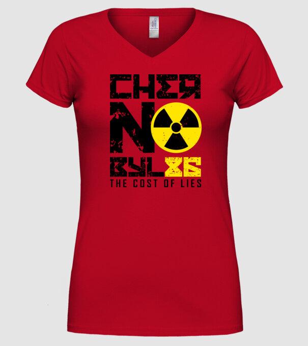 'Chernobyl ''86' model roșu pe tricou