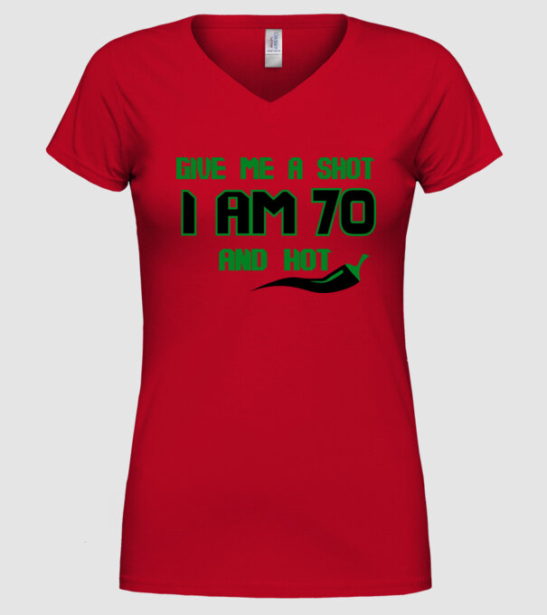 Give me a shot - 70 model roșu pe tricou