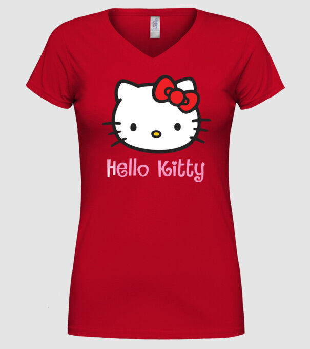 Hello Kitty model roșu pe tricou
