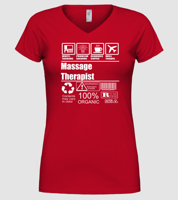 Massage teraphist model roșu pe tricou
