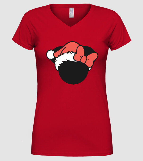 Crăciun Minnie model roșu pe tricou