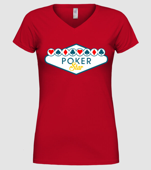 Star Poker model roșu pe tricou