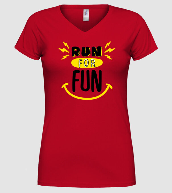 Run for fun model roșu pe tricou