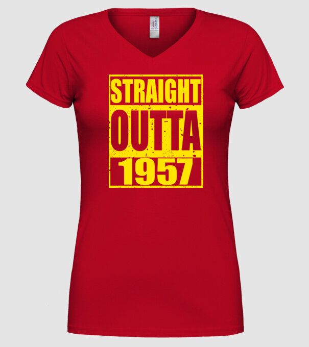 Straight Outta - 1957 model roșu pe tricou