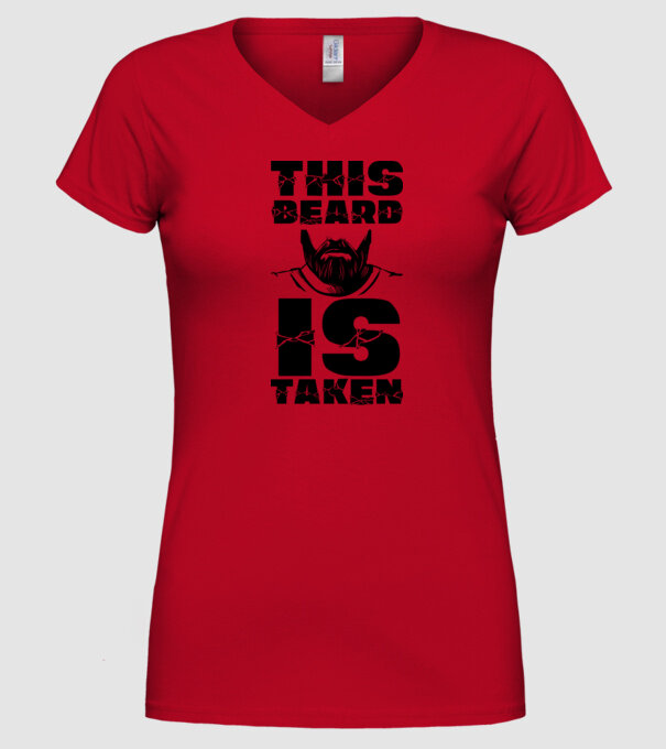 This beard is taken model roșu pe tricou