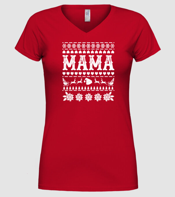 Mama Crăciun model roșu pe tricou