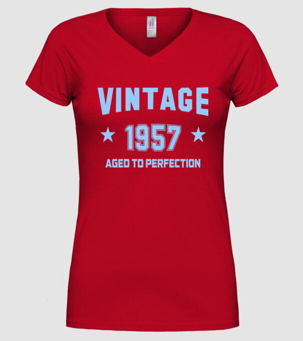 Vintage - 1957 model roșu pe tricou