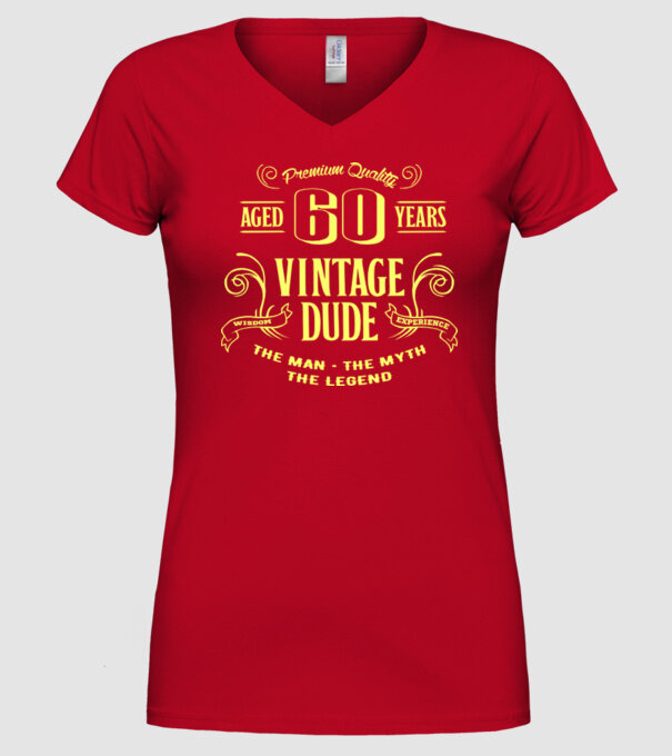Vintage Dude - 60 model roșu pe tricou