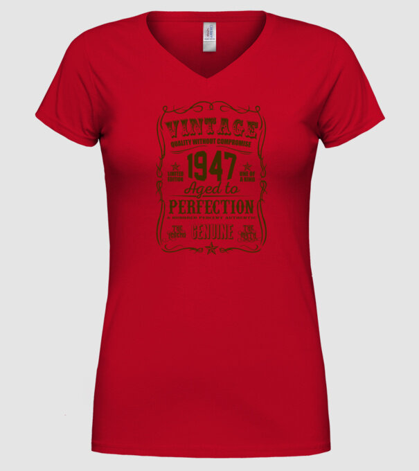 Vintage Perfection - 1947 model roșu pe tricou