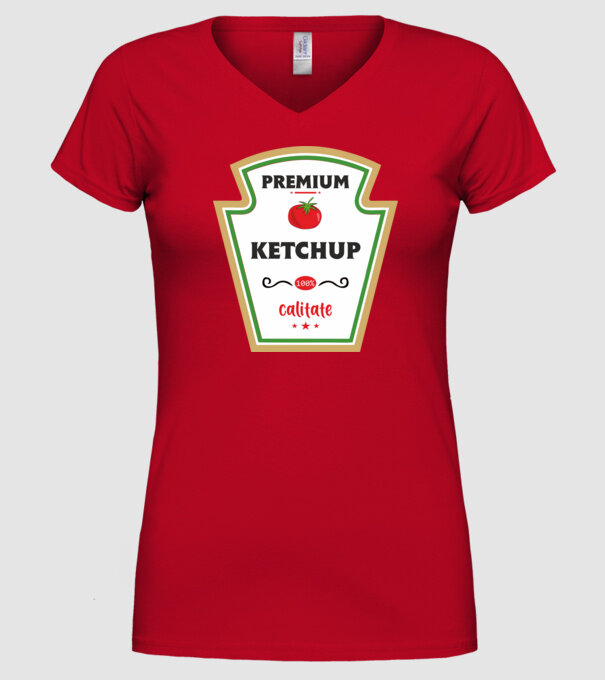ketchup premium - calitate model roșu pe tricou