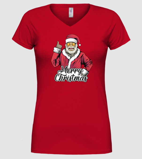 Merry christmas Santa model roșu pe tricou