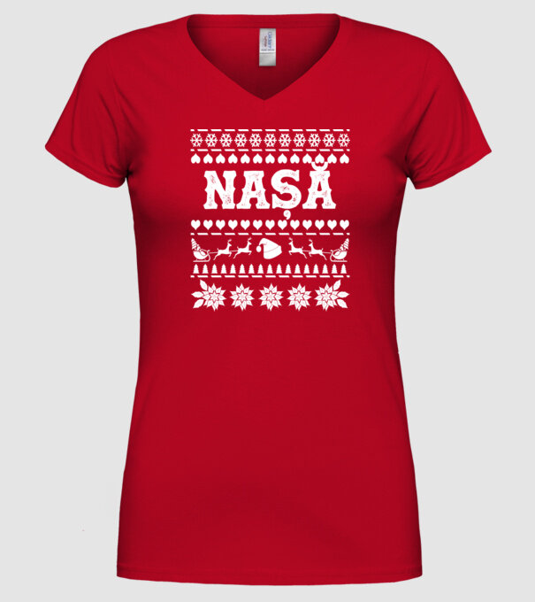 Nașă model roșu pe tricou