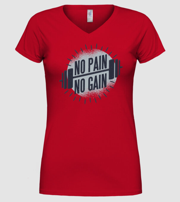 No pain no gain round model roșu pe tricou