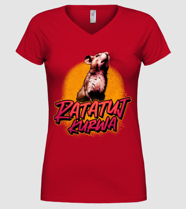 Ratatuj kurwa model roșu pe tricou