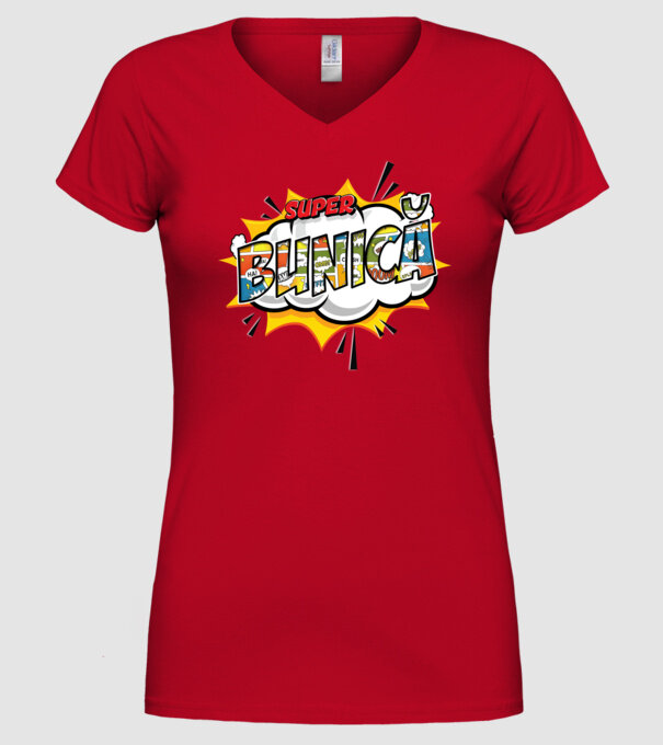 Super Bunică model roșu pe tricou