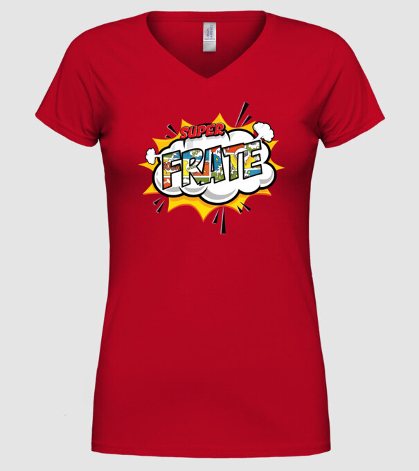 Super Frate model roșu pe tricou