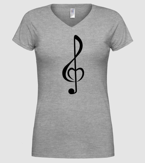 a-nota muzicală model gri pe tricou