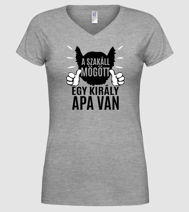 În spatele acestei bărbi se află un tată cool model gri pe tricou