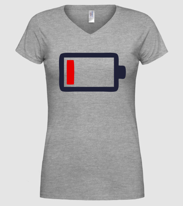 Nivel baterie scăzut model gri pe tricou