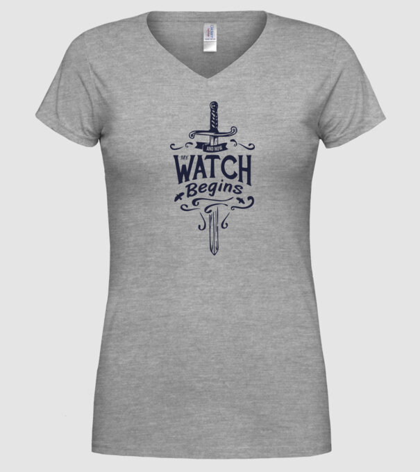 And now my watch begins model gri pe tricou