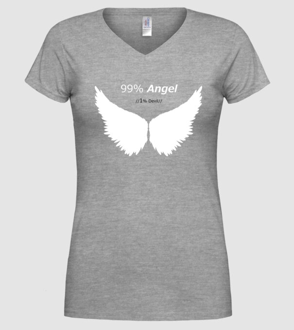 Angel model gri pe tricou