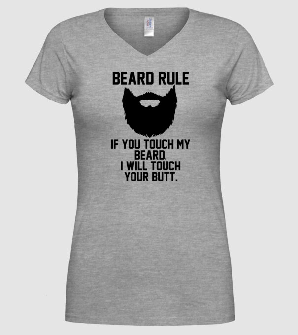Beard Rules model gri pe tricou