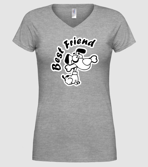 Best Friends model gri pe tricou