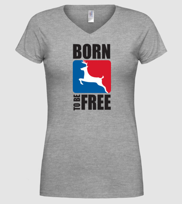 born to be free model gri pe tricou
