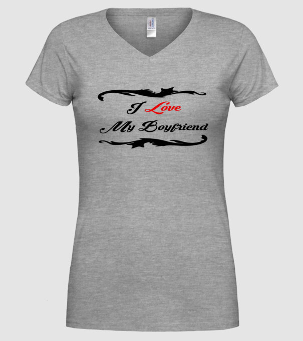 Boyfriend model gri pe tricou