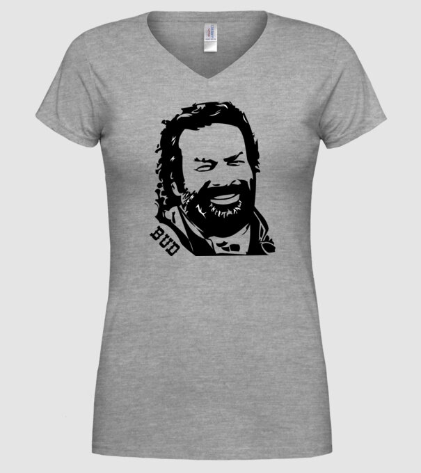 Față Bud Spencer model gri pe tricou