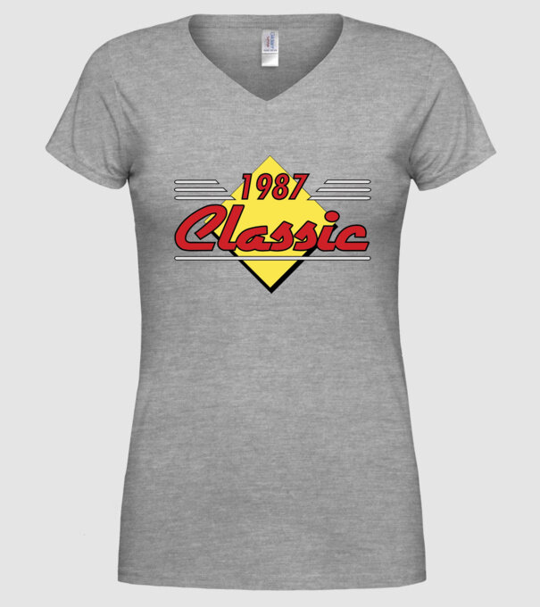 Classic - 1987 model gri pe tricou