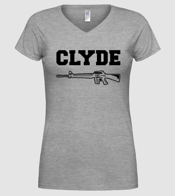Clyde model gri pe tricou