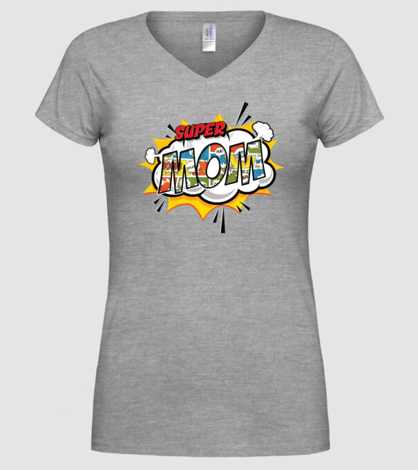 Comic Mom model gri pe tricou
