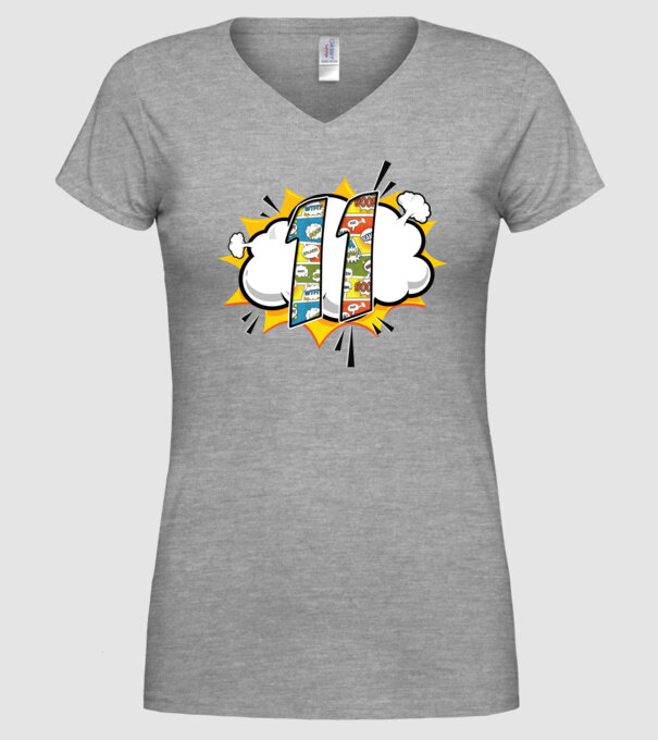 Birthday Comic Number 11 model gri pe tricou