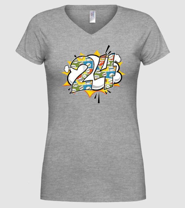 Birthday Comic Number 24 model gri pe tricou
